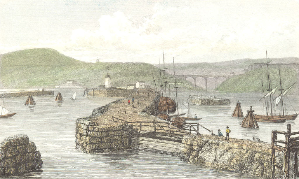 YORKS. Pier, Scarborough. Westall 1830 old antique vintage print picture